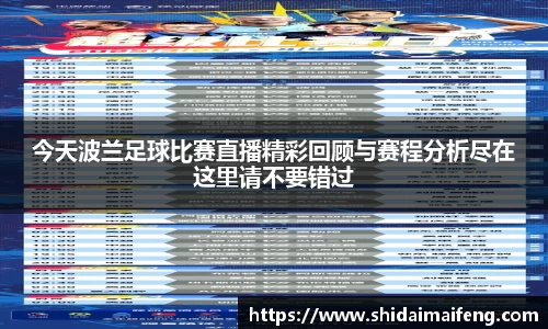今天波兰足球比赛直播精彩回顾与赛程分析尽在这里请不要错过