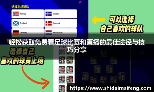 轻松获取免费看足球比赛和直播的最佳途径与技巧分享